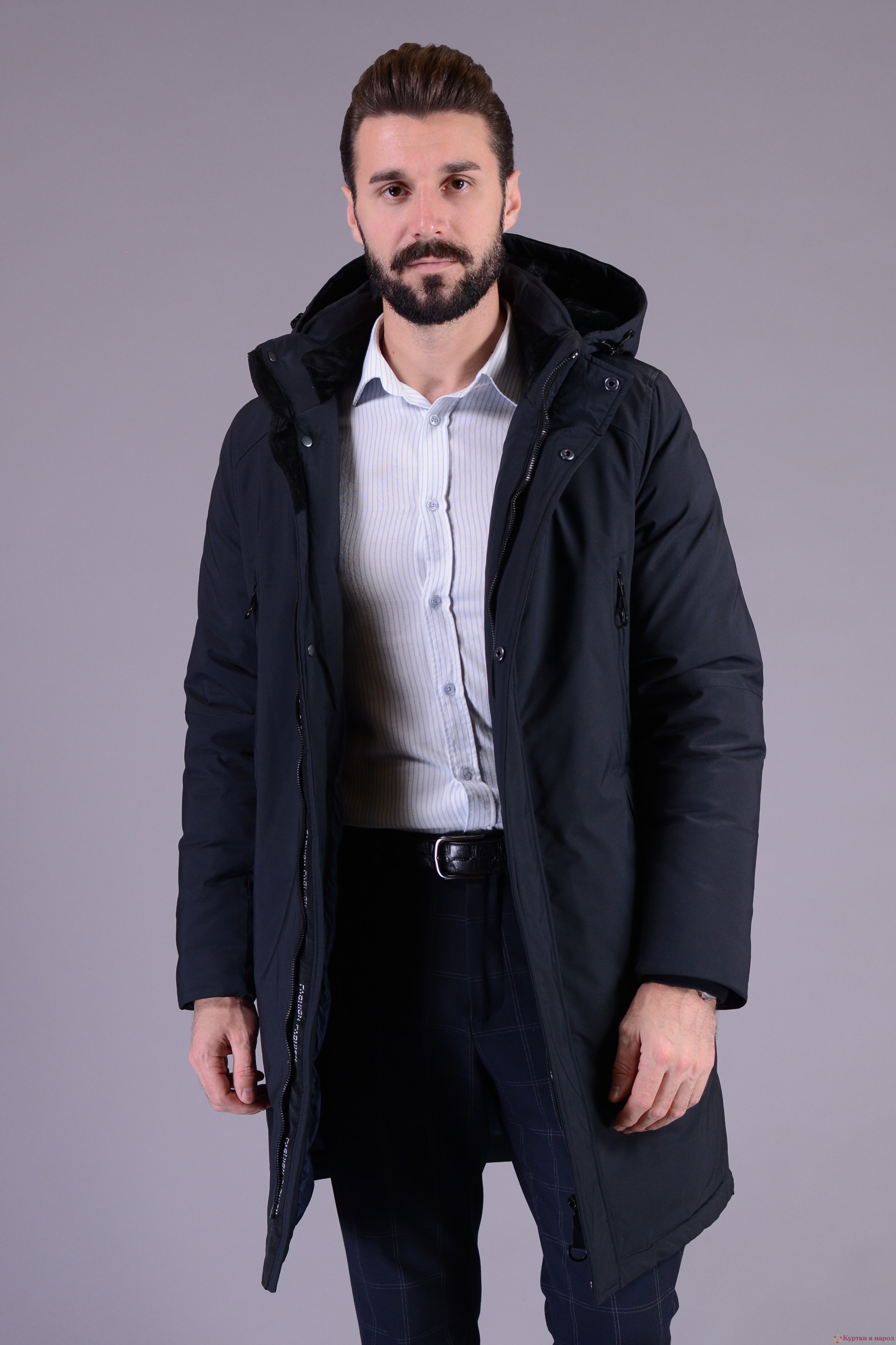 Куртки в народ - Мужская зимняя удлиненная куртка Gardo P-1167
